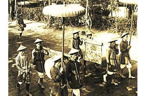 Đám rước trong lễ tế Nam Giao năm 1939. Ảnh tư liệu 