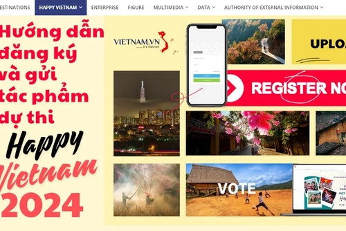 Trang chủ phẩm Cuộc thi ảnh, video “Việt Nam hạnh phúc - Happy Vietnam 2024” tại địa chỉ https://happy.vietnam.vn. (Ảnh chụp màn hình) 