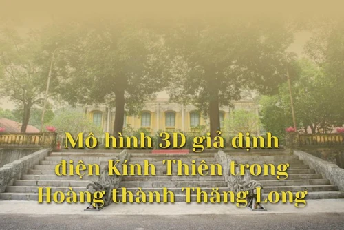 Mô hình 3D giả định điện Kính Thiên trong Hoàng thành Thăng Long