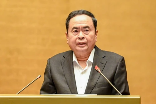 Chủ tịch Quốc hội Trần Thanh Mẫn phát biểu khai mạc hội nghị. (Ảnh Duy Linh)