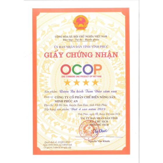Rượu ba kích Tam Đảo sâm cau