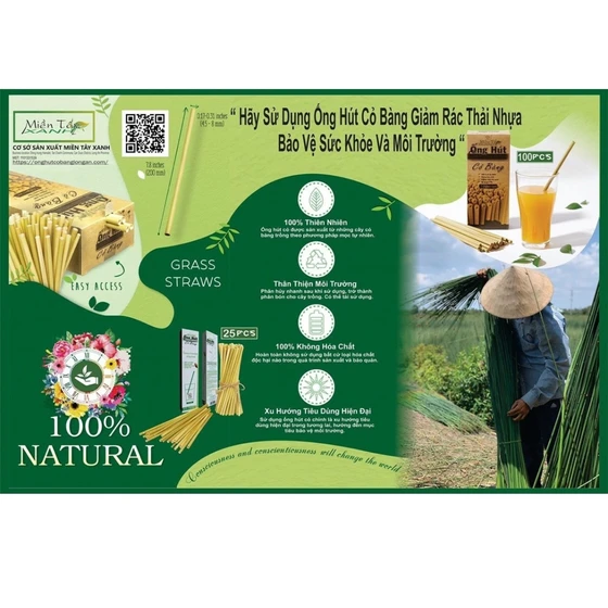 Ống hút cỏ bàng Miền Tây Xanh