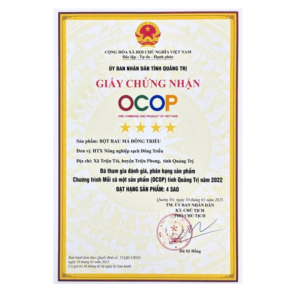 Bột rau má Đông Triều