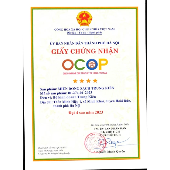 Miến dong sạch Trung Kiên