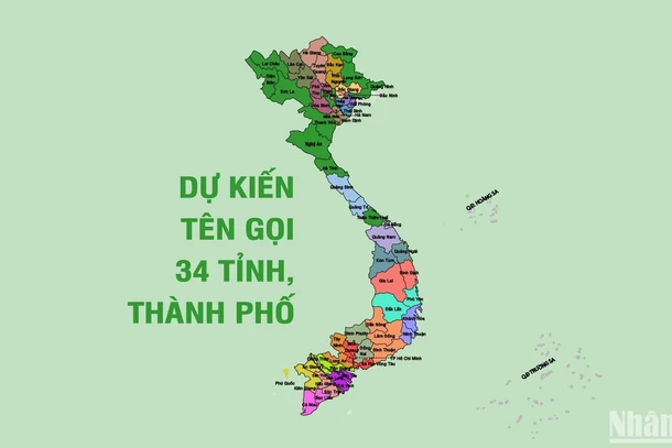 [Infographic] Dự kiến tên gọi các tỉnh, thành phố của 34 đơn vị hành chính cấp tỉnh