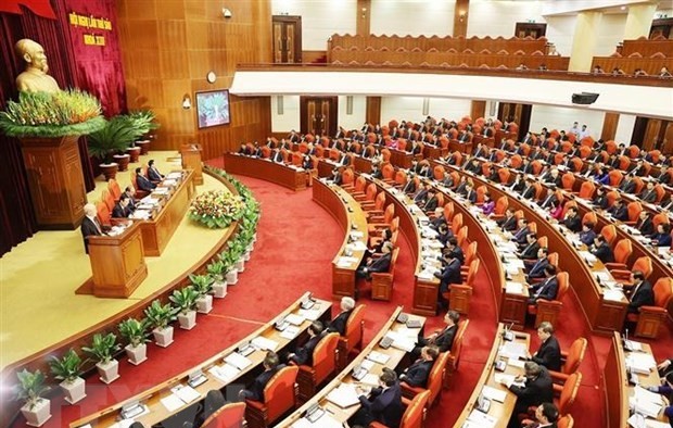 Toàn cảnh Hội nghị lần thứ sáu Ban Chấp hành Trung ương Đảng Cộng sản Việt Nam khóa XIII. (Ảnh: Trí Dũng/TTXVN)