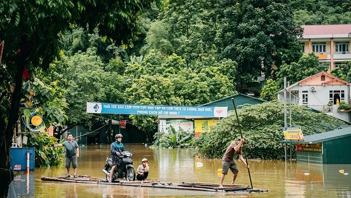 [Ảnh] Cao Bằng: Nước lũ cuồn cuộn trên sông Gâm, gây thiệt hại lớn