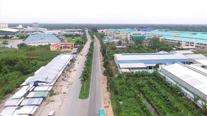 Khu công nghiệp Tân Phú Thạnh nhìn từ trên cao.