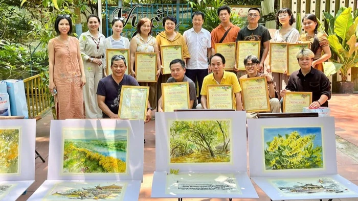 Các tác phẩm ký họa trong khuôn khổ Lễ hội "Tam Kỳ - Mùa hoa sưa năm 2025" (Quảng Nam).