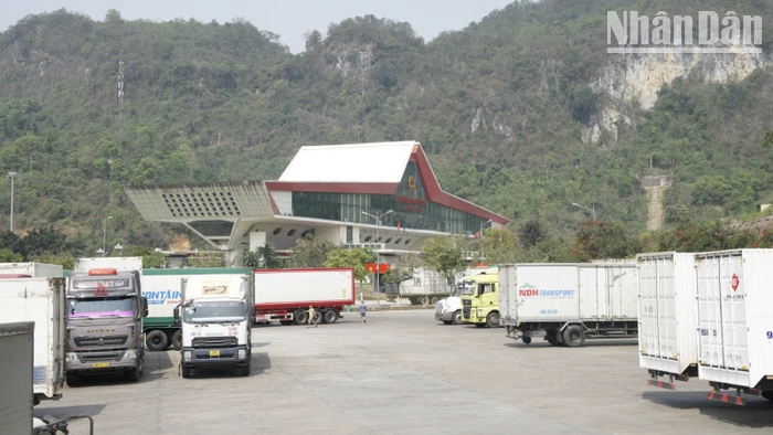 Các phương tiện xuất nhập khẩu tại Cửa khẩu quốc tế Hữu Nghị.