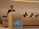 Bộ trưởng Ngoại giao Bùi Thanh Sơn phát biểu tại Phiên họp cấp cao Khóa họp thường kỳ lần thứ 55 của Hội đồng Nhân quyền Liên hợp quốc. (Ảnh: TTXVN)