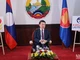 Phó Thủ tướng, Bộ trưởng Ngoại giao Lào Saleumxay Kommasith trả lời phỏng vấn báo chí. (Ảnh: Hải Tiến)