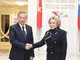 Chủ tịch Hội đồng Liên bang, Quốc hội Liên bang Nga Valentina Matviyenko đón Tổng Bí thư Tô Lâm. (Ảnh: Thống Nhất/TTXVN)