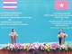 Thủ tướng Phạm Minh Chính và Thủ tướng Thái Lan Paetongtarn Shinawatra công bố Việt Nam và Thái Lan nâng cấp quan hệ lên Đối tác chiến lược toàn diện, ngày 16/5/2025. (Ảnh: TTXVN)