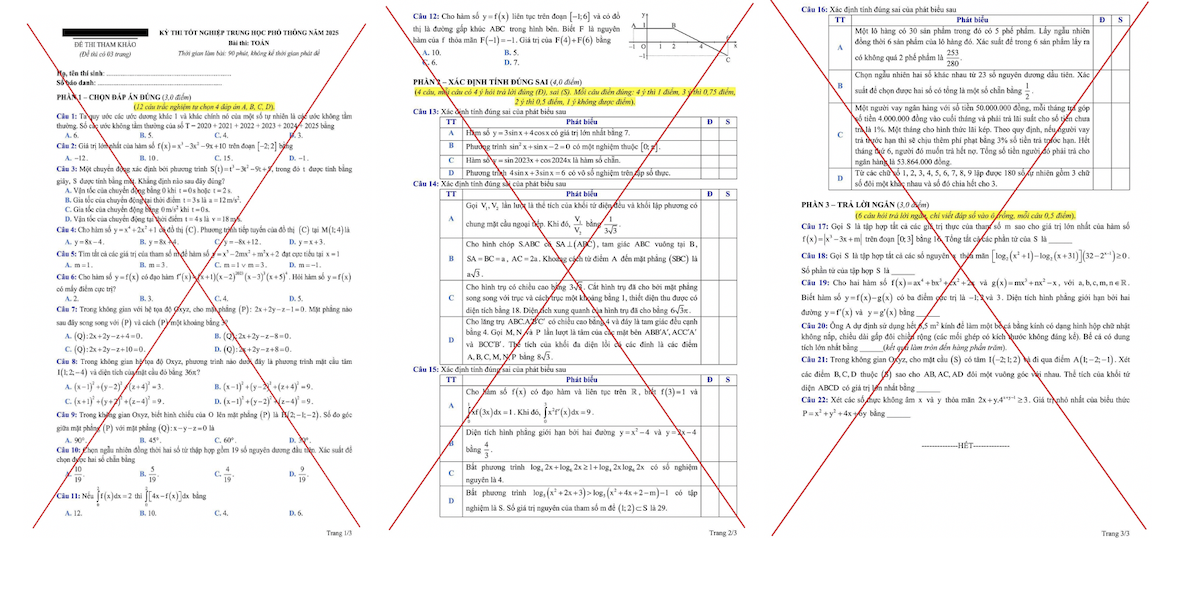 Đề thi đang lan truyền không phải đề tham khảo thi tốt nghiệp 2025 ảnh 1