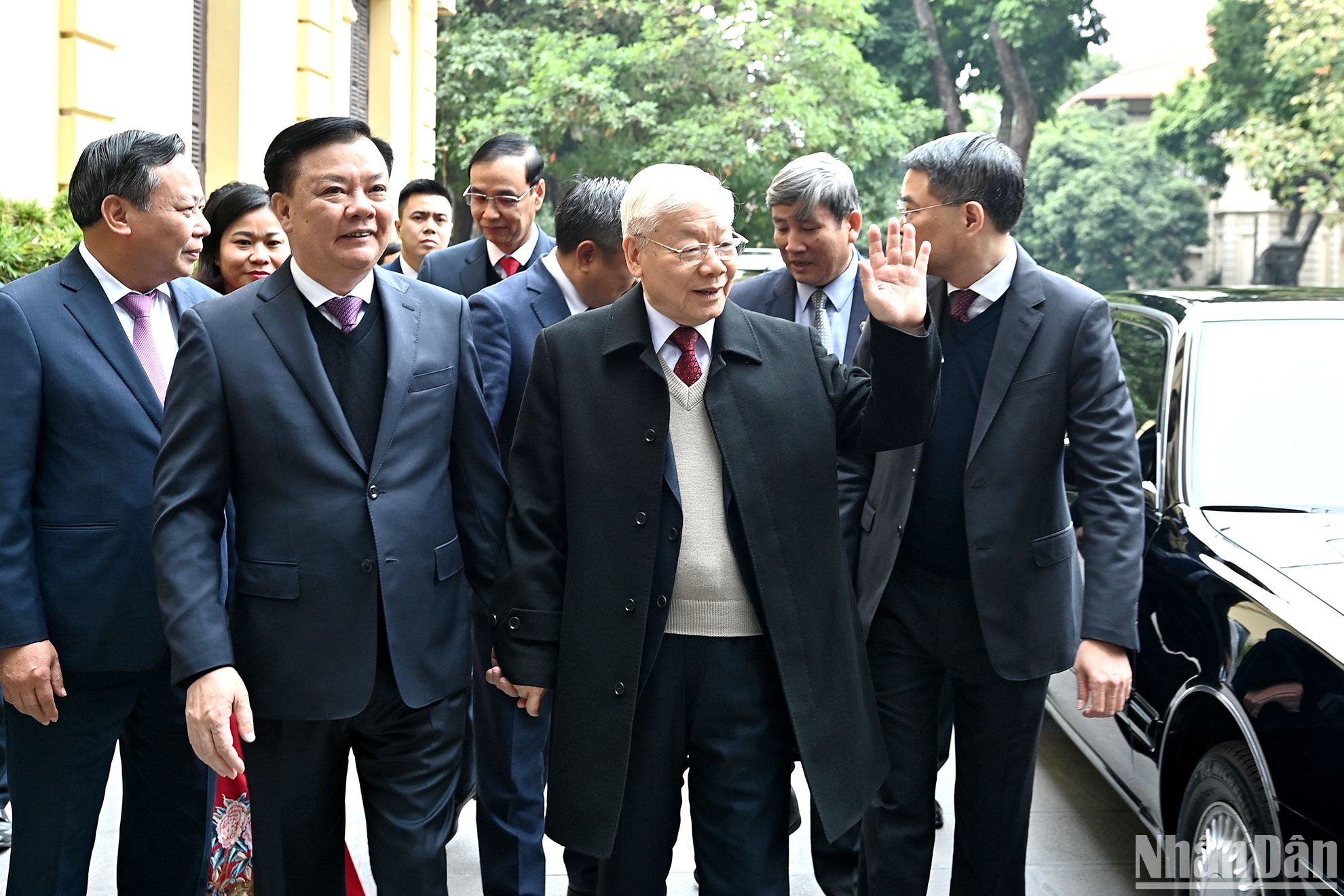 [Ảnh] Tổng Bí thư Nguyễn Phú Trọng thăm, chúc Tết Đảng bộ, chính quyền và nhân dân Thủ đô Hà Nội