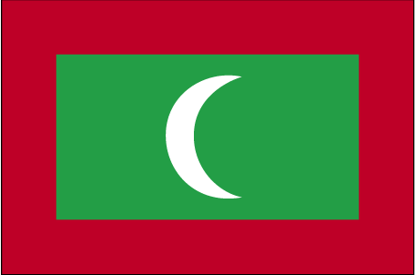 Quốc kỳ nước Cộng hòa Maldives.