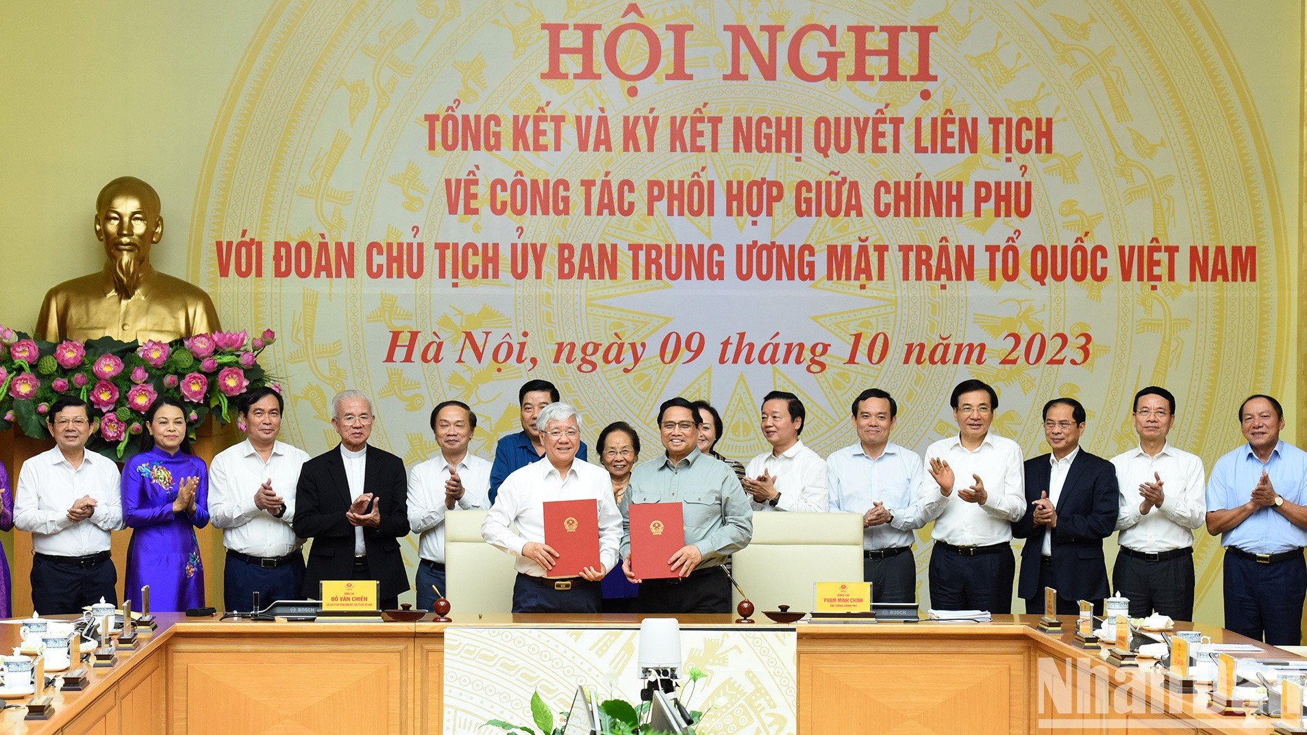 [Ảnh] Chính phủ và Đoàn Chủ tịch Uỷ ban Trung ương Mặt trận Tổ quốc Việt Nam tổng kết công tác phối hợp