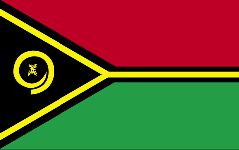 Quốc kỳ nước Cộng hòa Vanuatu.