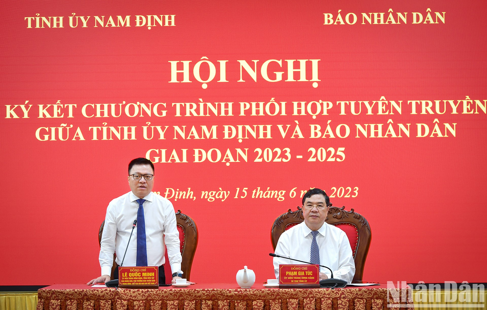[Ảnh] Báo Nhân Dân và tỉnh Nam Định ký kết Chương trình phối hợp tuyên truyền giai đoạn 2023-2025