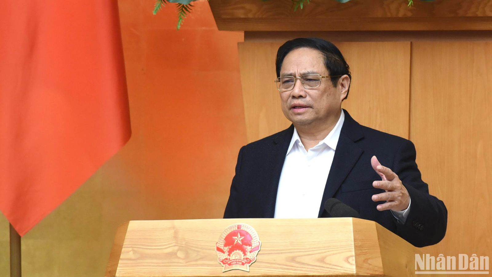 [Ảnh] Thủ tướng Phạm Minh Chính chủ trì họp Chính phủ chuyên đề xây dựng pháp luật tháng 1/2024