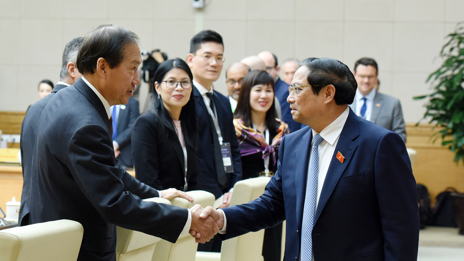 [Ảnh] Thủ tướng Phạm Minh Chính tiếp các doanh nghiệp của Hội đồng Kinh doanh Hoa Kỳ-ASEAN