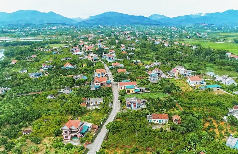Toàn cảnh xã Việt Dân (thị xã Đông Triều, tỉnh Quảng Ninh), xã nông thôn mới đầu tiên trong cả nước.