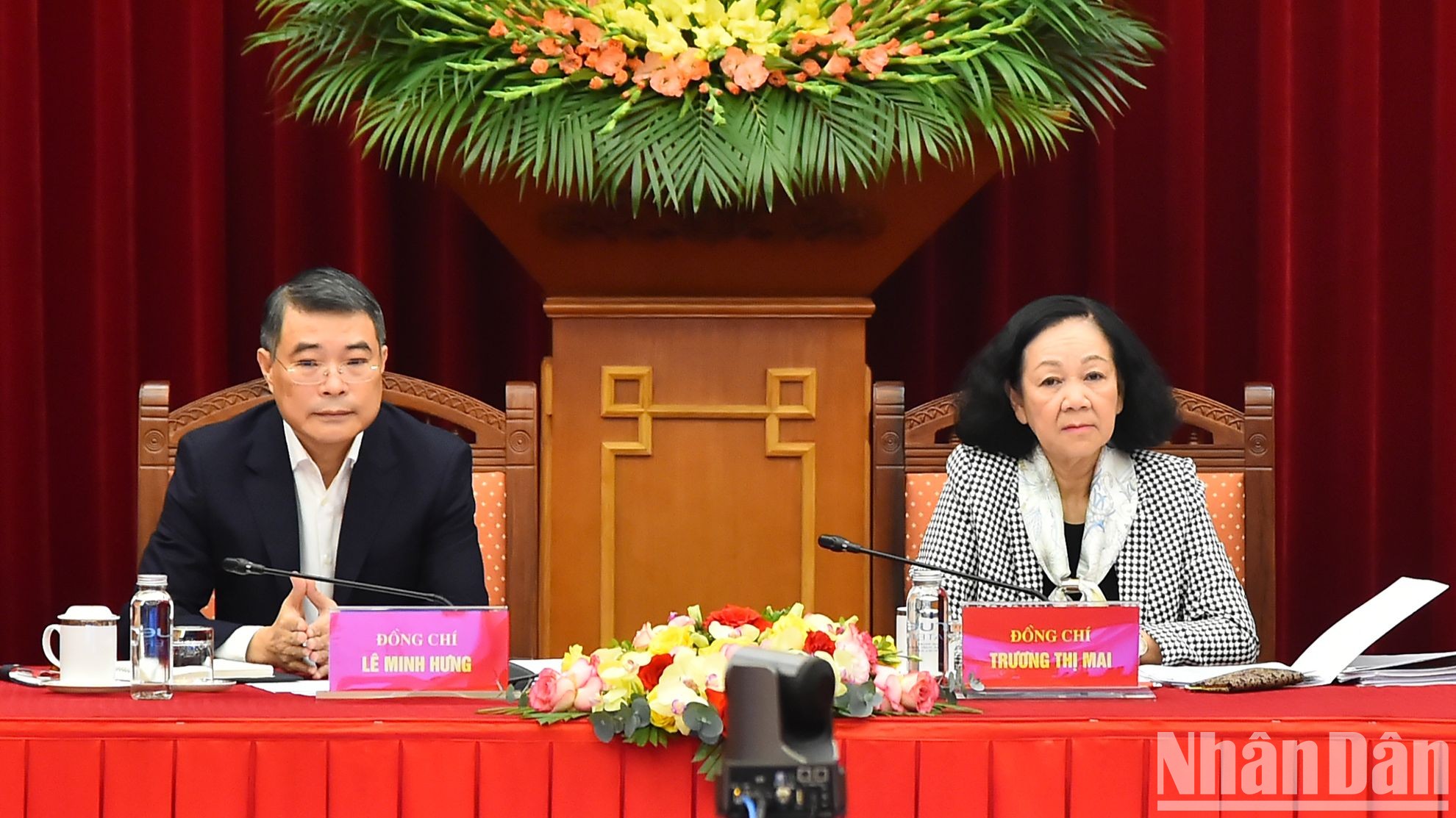 Thường trực Ban Bí thư Trương Thị Mai và Chánh Văn phòng Trung ương Đảng Lê Minh Hưng chủ trì Hội nghị giao ban công tác năm 2023 với các đồng chí Bí thư Tỉnh ủy, Thành ủy trực thuộc Trung ương.