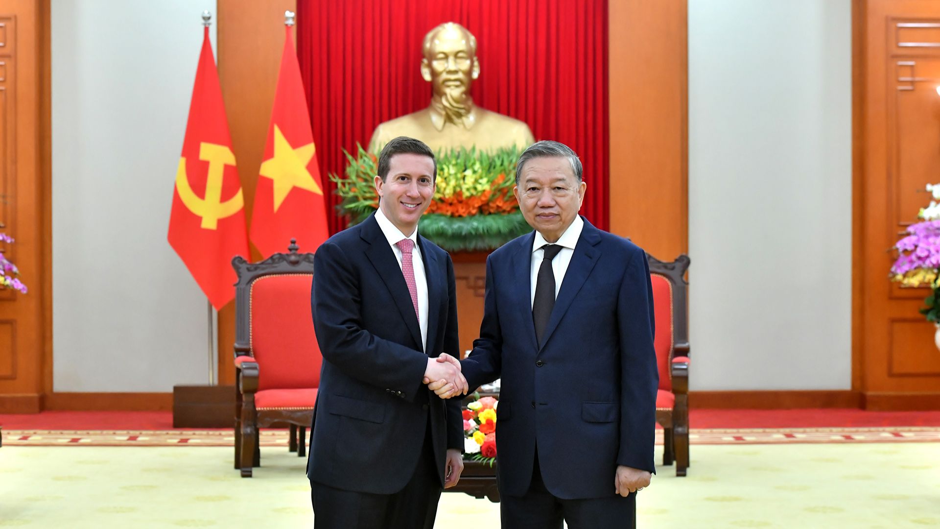 Tổng Bí thư Tô Lâm tiếp ông Jeffrey David Perlman, Tổng giám đốc Quỹ đầu tư Warburg Pincus (Hoa Kỳ).