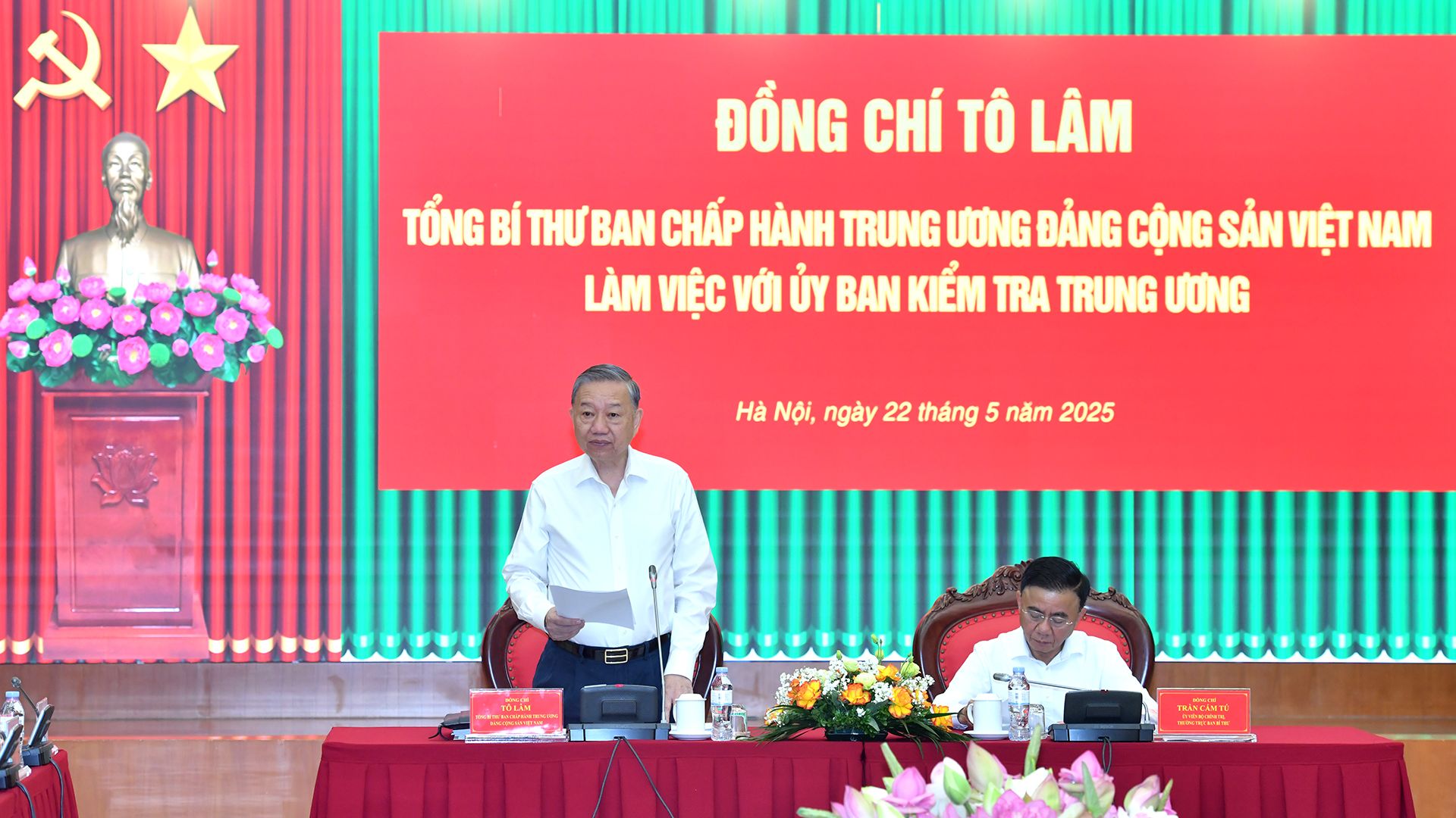 Tổng Bí thư Tô Lâm phát biểu tại buổi làm việc.