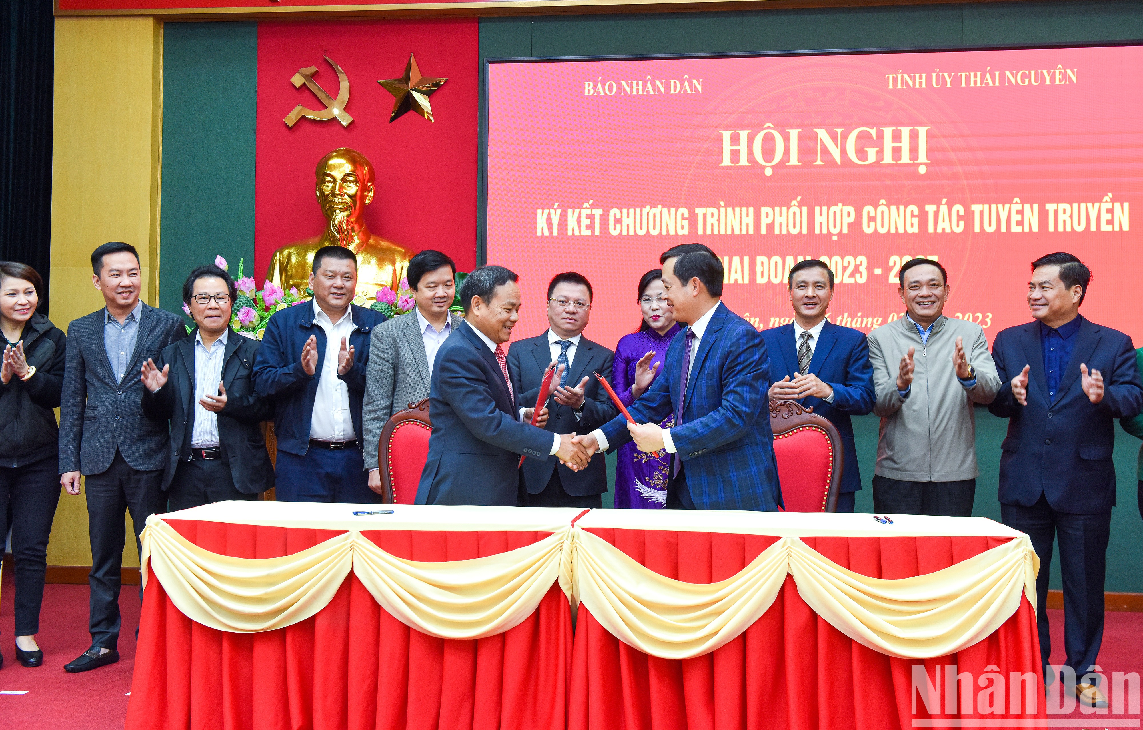 [Ảnh] Chương trình hợp tác tuyên truyền giai đoạn 2023-2025 giữa Báo Nhân Dân và Tỉnh ủy Thái Nguyên