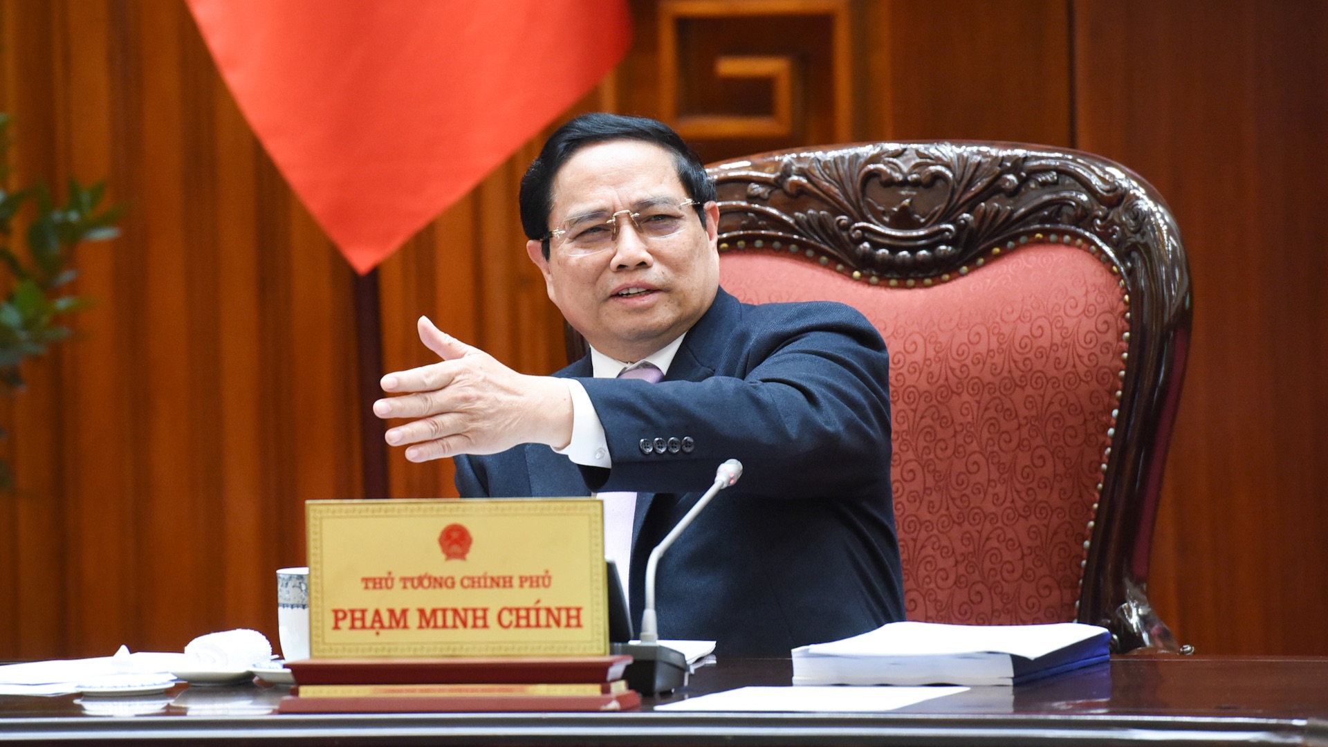 Thủ tướng Phạm Minh Chính, Trưởng Ban chỉ đạo chủ trì Phiên họp lần thứ 10 của Ban Chỉ đạo tinh gọn bộ máy của Chính phủ. 