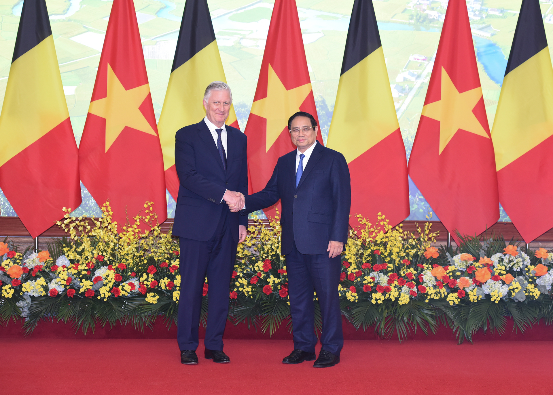 Thủ tướng Phạm Minh Chính và Nhà vua Vương quốc Bỉ Philippe.