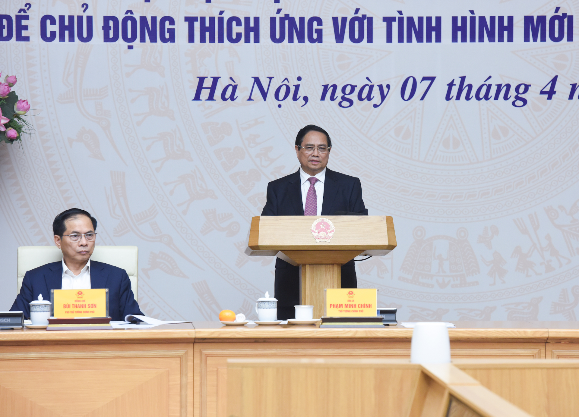 Thủ tướng Phạm Minh Chính phát biểu chỉ đạo Hội nghị về thương mại quốc tế.
