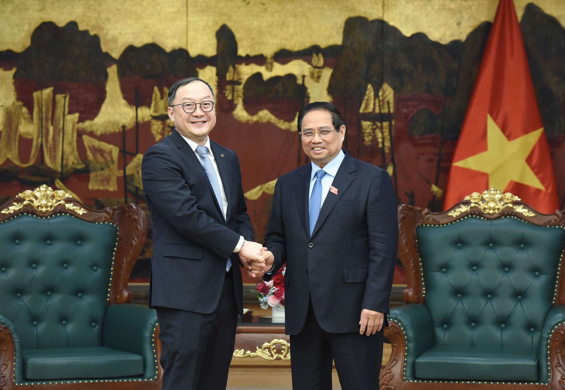 Thủ tướng Phạm Minh Chính tiếp ông Châu Gia Nghĩa, Chủ tịch khu vực châu Á-Thái Bình Dương Tập đoàn PowerChina.