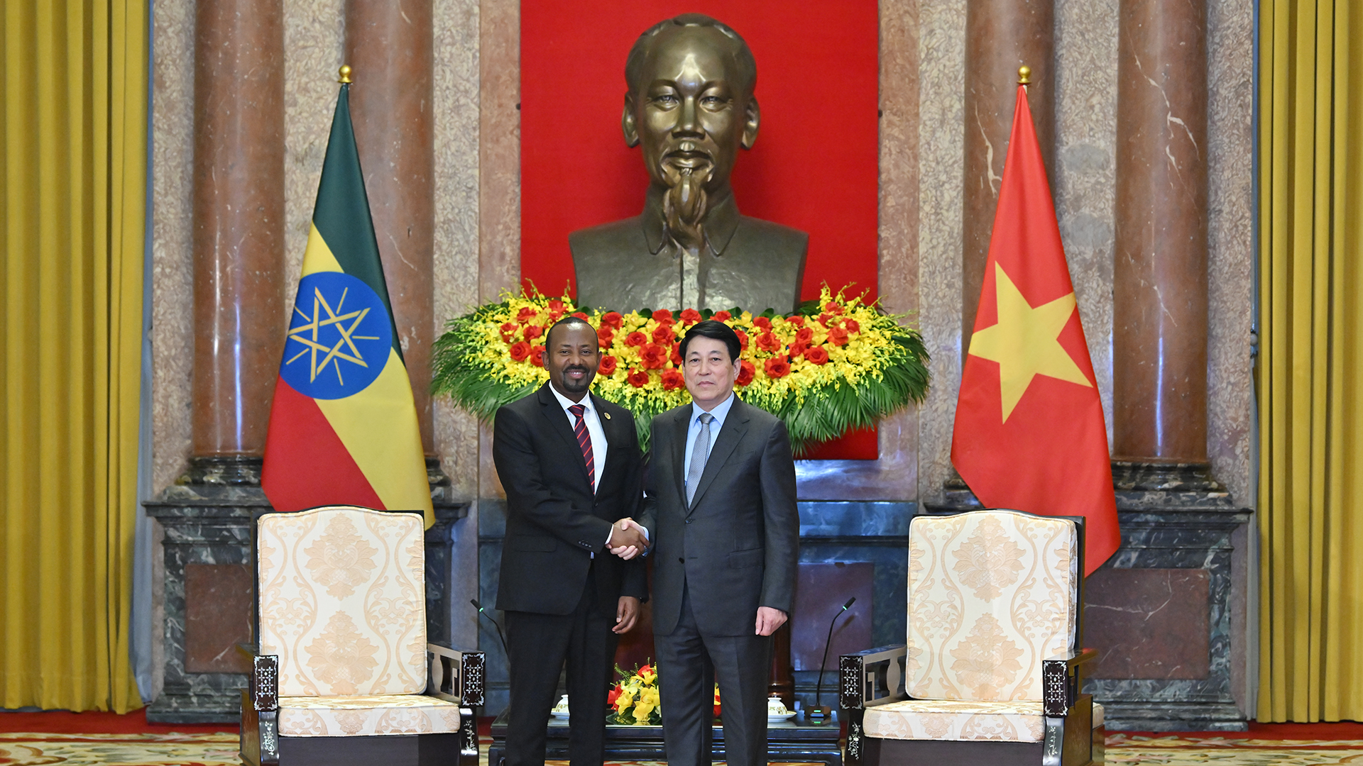 Chủ tịch nước Lương Cường và Thủ tướng Ethiopia Abiy Ahmed Ali.