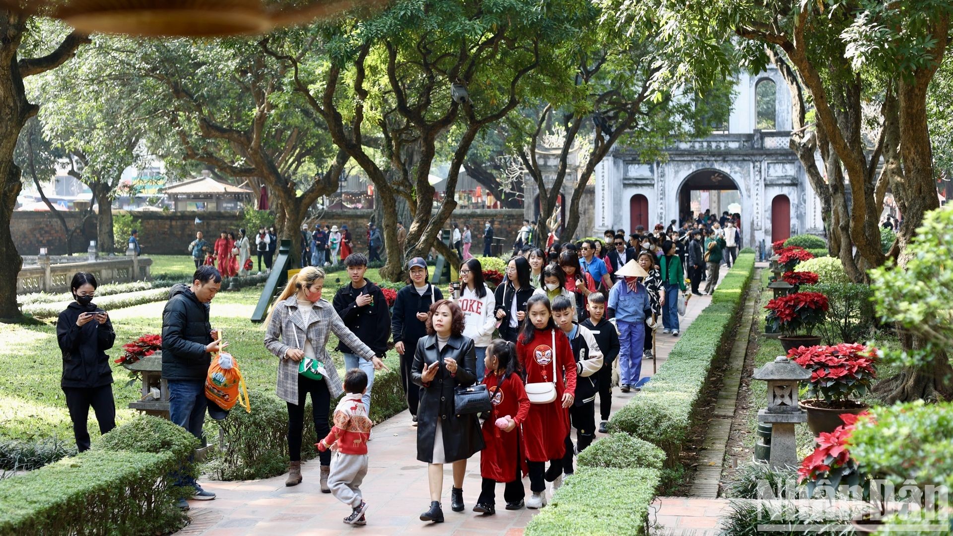 [Ảnh] Du khách rộn ràng đi xin chữ đầu năm tại Văn Miếu