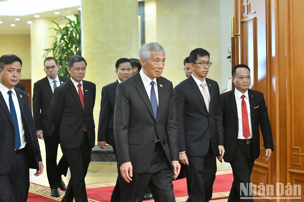 [Ảnh] Tổng Bí thư Nguyễn Phú Trọng tiếp Thủ tướng Cộng hòa Singapore Lý Hiển Long ảnh 2