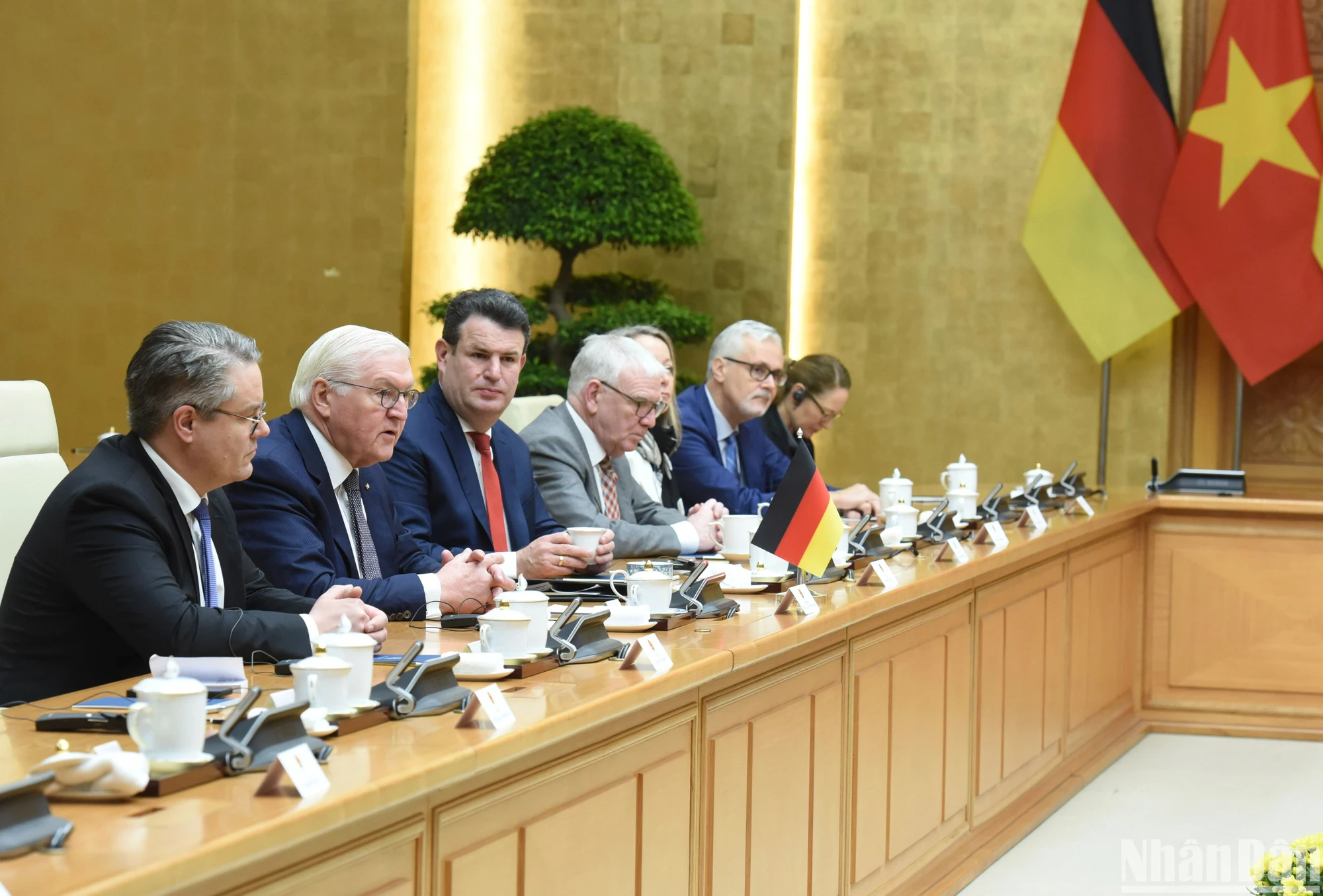 [Ảnh] Thủ tướng Phạm Minh Chính đón và hội kiến Tổng thống Cộng hòa Liên bang Đức Frank-Walter Steinmeier ảnh 7