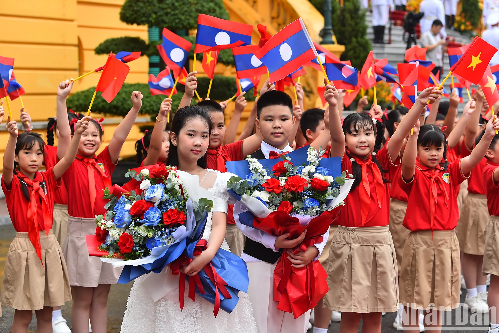 [Ảnh] Tổng Bí thư, Chủ tịch nước Tô Lâm chủ trì lễ đón Tổng Bí thư, Chủ tịch nước Lào Thongloun Sisoulith ảnh 3