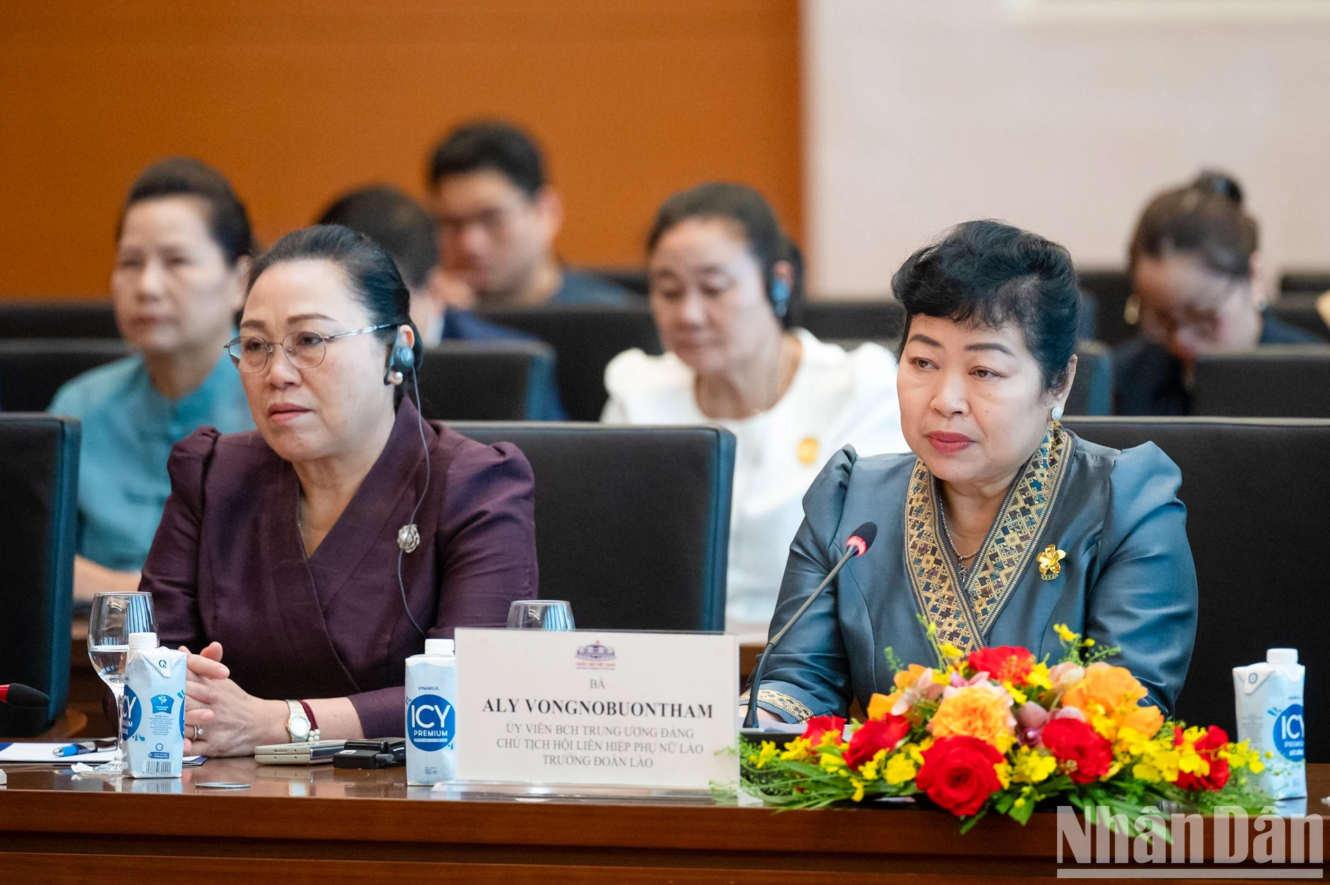 [Ảnh] Chủ tịch Quốc hội Trần Thanh Mẫn tiếp Đoàn đại biểu Hội Phụ nữ và nữ doanh nhân hai nước Lào và Campuchia ảnh 5