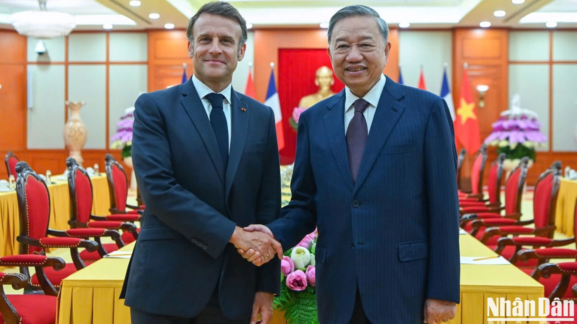 [Ảnh] Tổng Bí thư Tô Lâm tiếp Tổng thống Pháp Emmanuel Macron ảnh 2