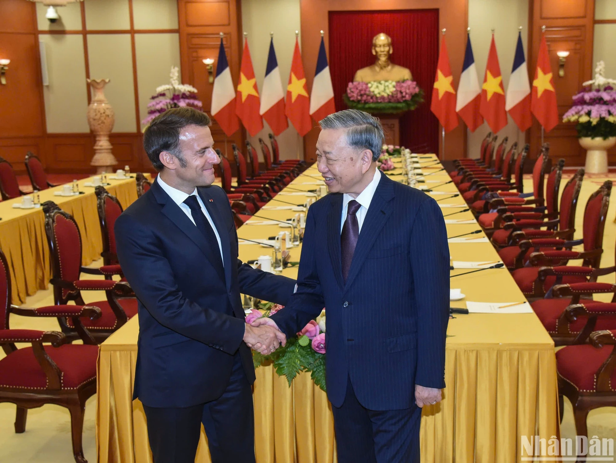 [Ảnh] Tổng Bí thư Tô Lâm tiếp Tổng thống Pháp Emmanuel Macron ảnh 3