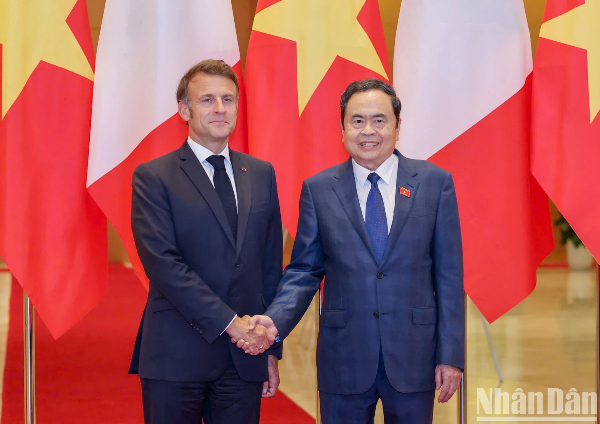 [Ảnh] Chủ tịch Quốc hội Trần Thanh Mẫn hội kiến Tổng thống Pháp Emmanuel Macron ảnh 3