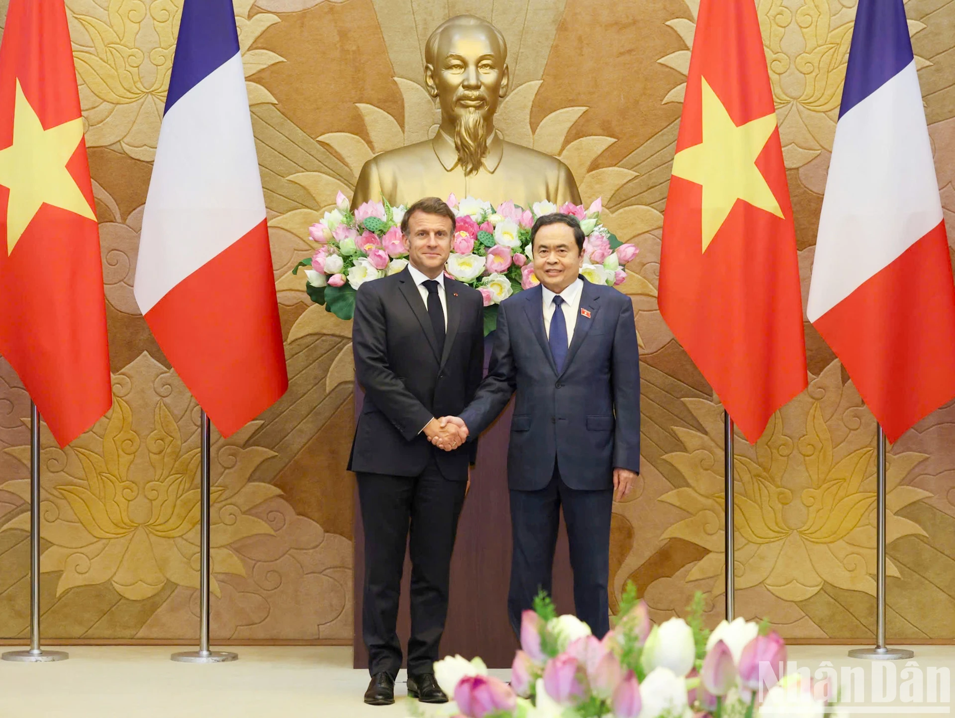 [Ảnh] Chủ tịch Quốc hội Trần Thanh Mẫn hội kiến Tổng thống Pháp Emmanuel Macron ảnh 5