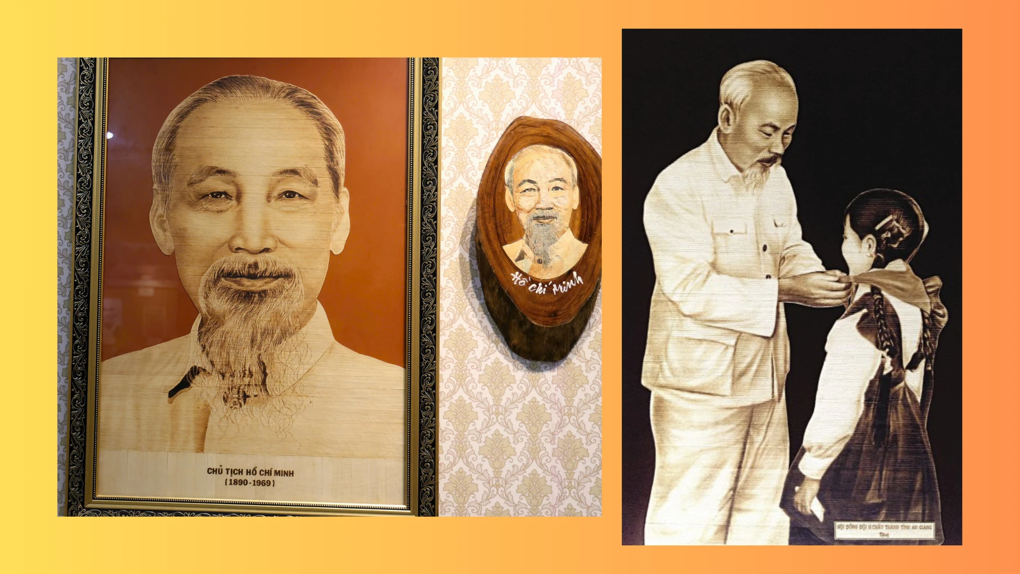 Tình yêu Bác qua những gam màu, chất liệu dân gian - Ảnh 6. Tình yêu Bác qua những gam màu, chất liệu dân gian - Ảnh 6.