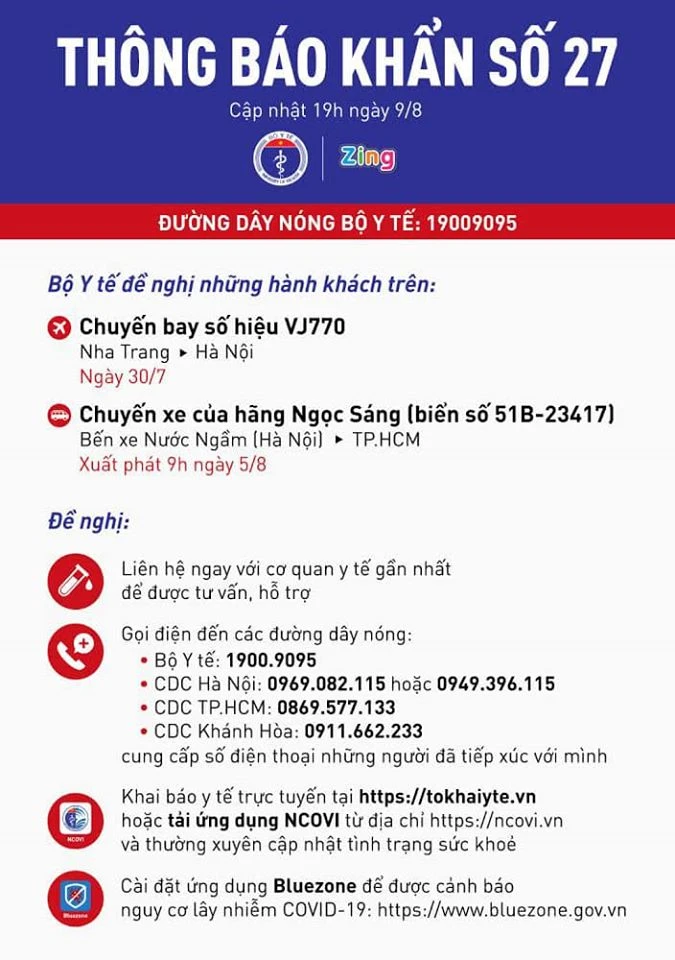 Tìm hành khách đi chuyến bay VJ770 đi Nha Trang - Hà Nội ngày 30-7 -0