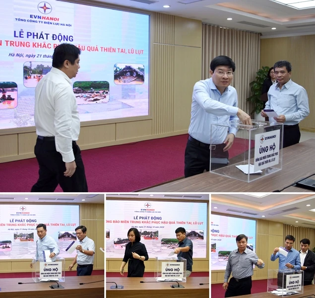 EVNHANOI quyên góp gần 1 tỷ đồng ủng hộ đồng bào miền trung -0