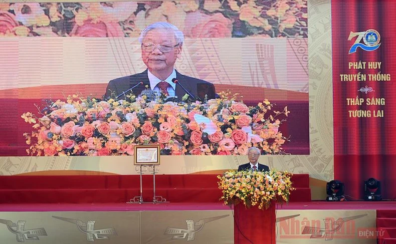 Tổng Bí thư, Chủ tịch nước Nguyễn Phú Trọng dự Lễ kỷ niệm 70 năm thành lập Trường Nguyễn Gia Thiều -0
