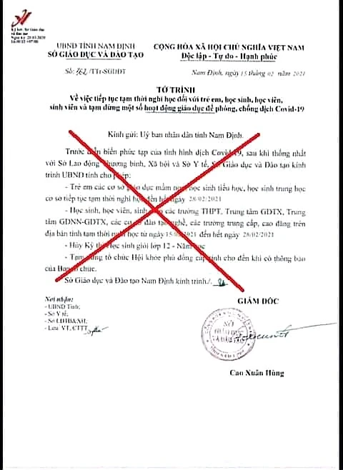Nam Định: Giả mạo văn bản cho học sinh, sinh viên nghỉ học -0